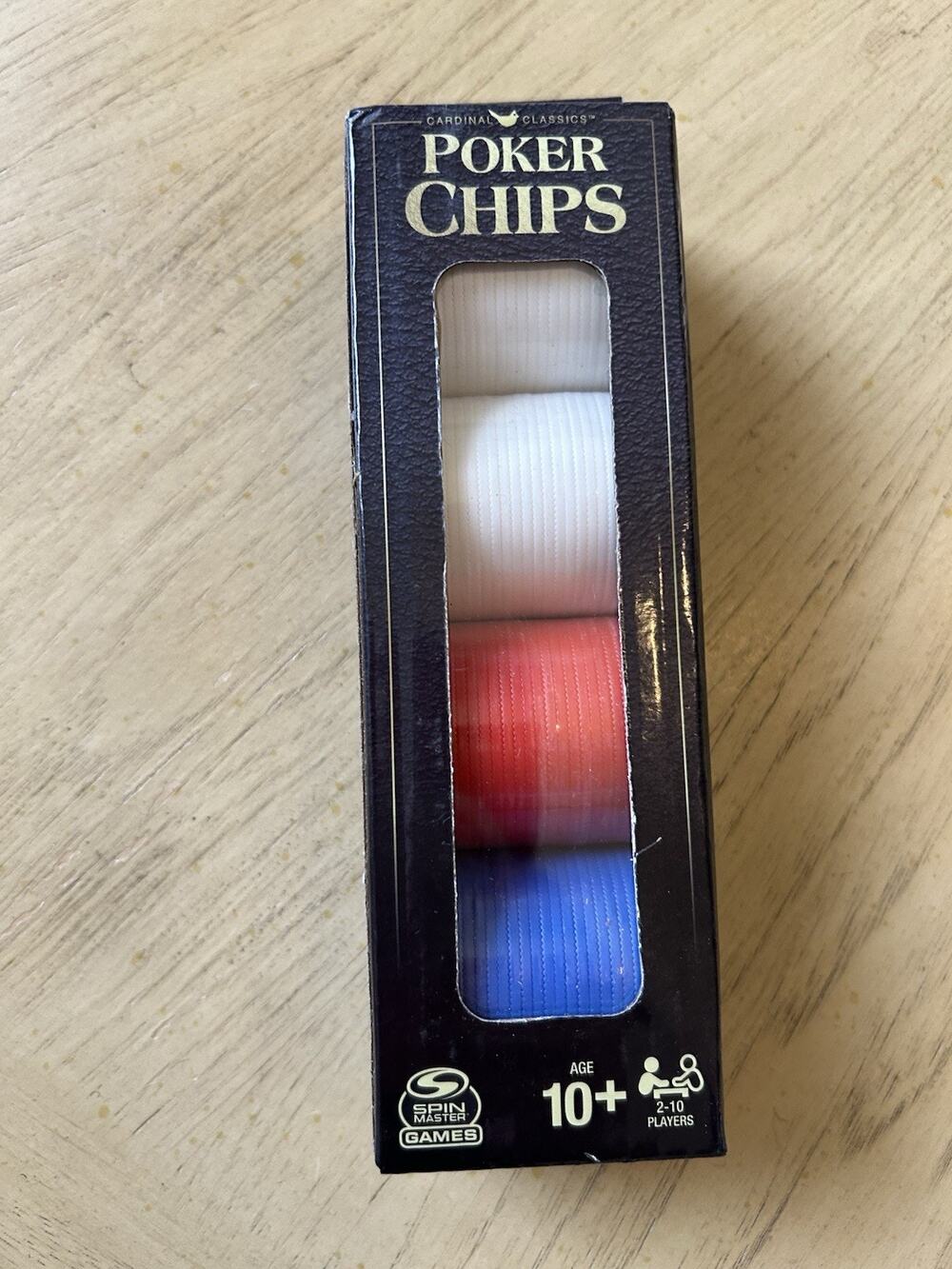 NEW Poker Chips 100-piece Set Spin Master Cardinal Classics(6062211) Red Blue